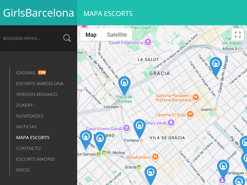 Mapa Escorts Barcelona